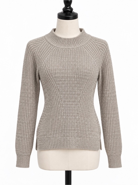 Vince Sweaters - Vince Grey Rib Knit Mock Neck Sweater XS Wool Cashmere Blend